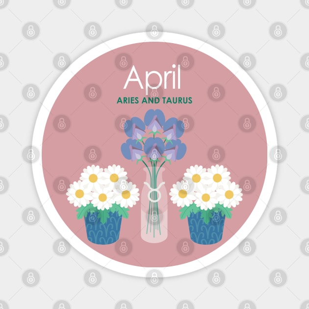 April Birth Flowers Magnet by LjM